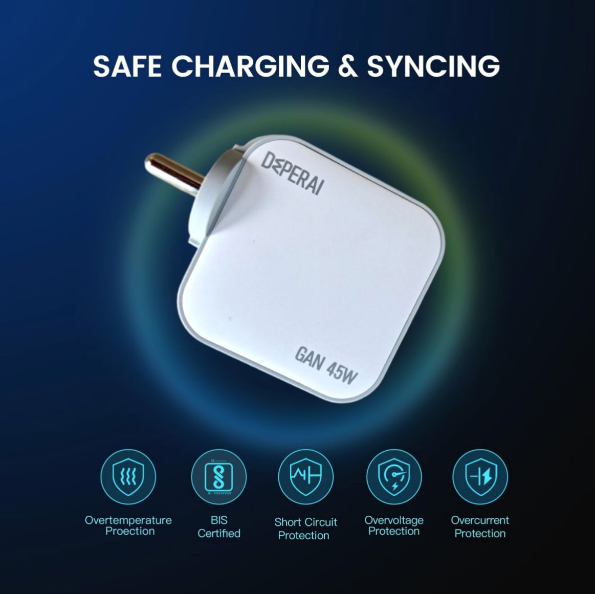 FAST CHARGER 45W GaN Dual A+C