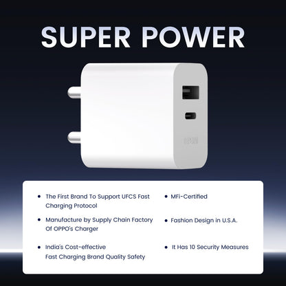 FAST CHARGER 25W PD GaN USB A+C
