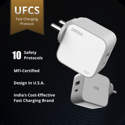 FAST CHARGER 45W GaN Dual A+C