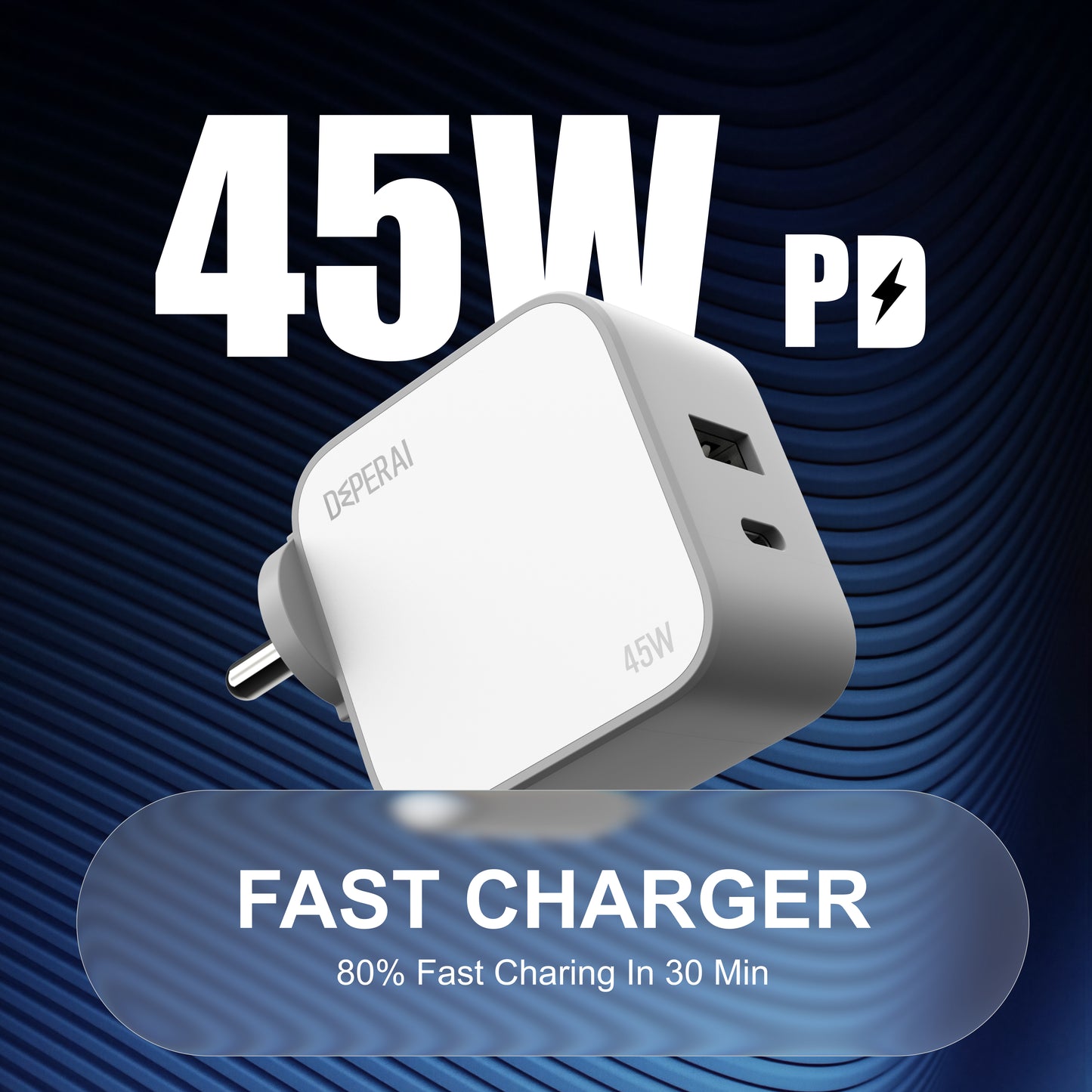 FAST CHARGER 45W GaN Dual A+C